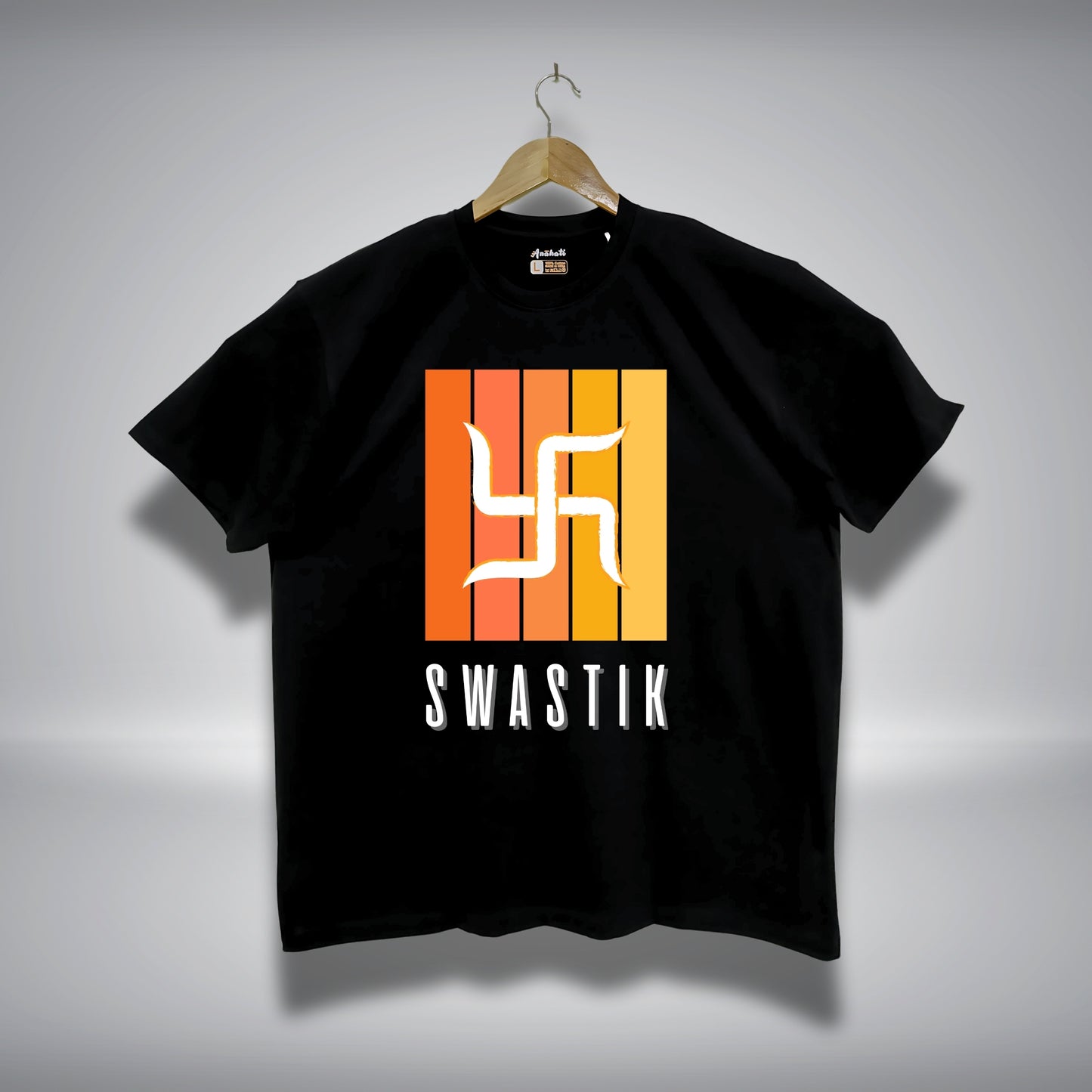 SWASTIK - Oversized Black | Premium Cotton T-Shirt | Unisex | Round Neck | Bio-Washed and Silicon-washed