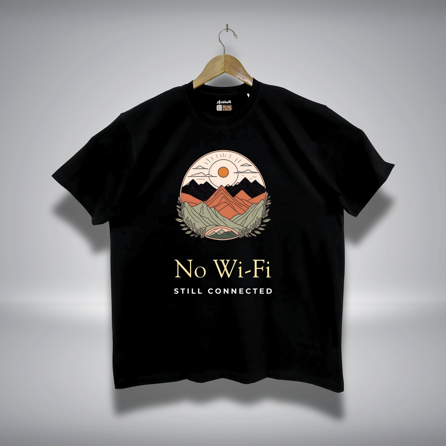 NO WIFI - Oversized | Premium Cotton T-Shirt | Unisex | Round Neck | Bio-Washed and Silicon-washed