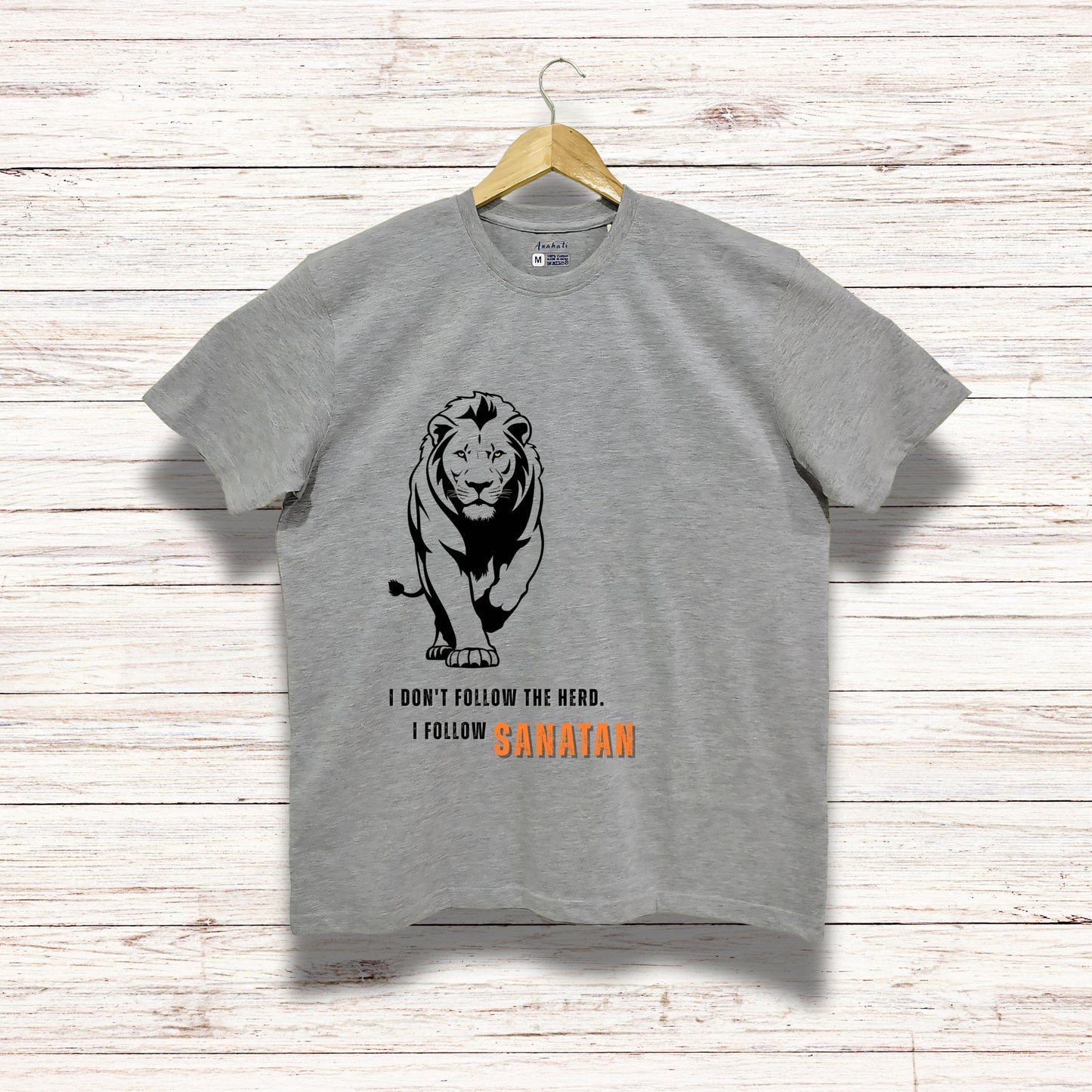 SANATANI LION - Oversized | Premium Cotton T-Shirt | Unisex | Round Neck | Bio-Washed and Silicon-washed