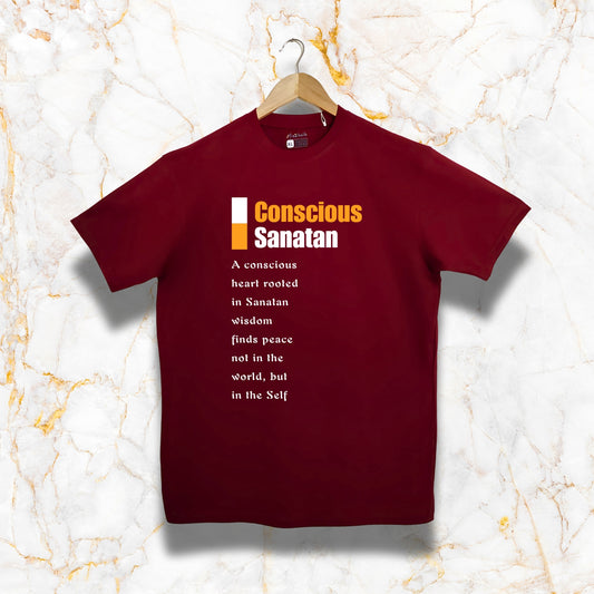 CONSCIOUS SANATAN - Regular Fit | Premium Cotton T-Shirt | Unisex | Round Neck | Bio-Washed and Silicon-washed