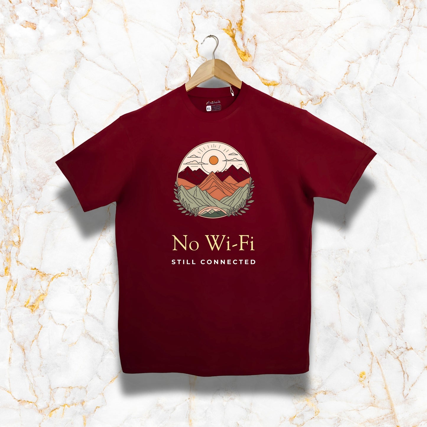 NO WIFI - Regular Fit | Premium Cotton T-Shirt | Unisex | Round Neck | Bio-Washed and Silicon-washed