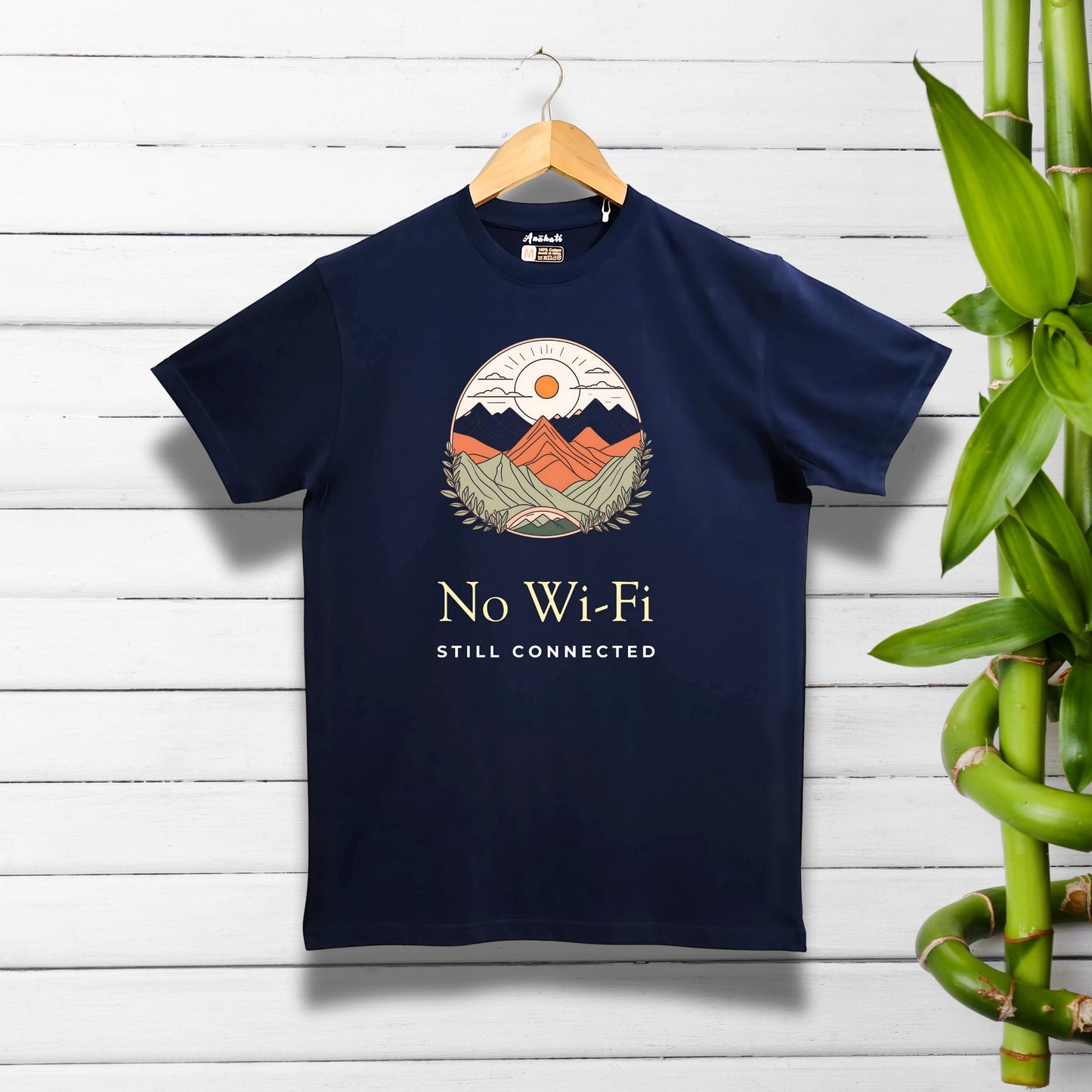 NO WIFI - Regular Fit | Premium Cotton T-Shirt | Unisex | Round Neck | Bio-Washed and Silicon-washed