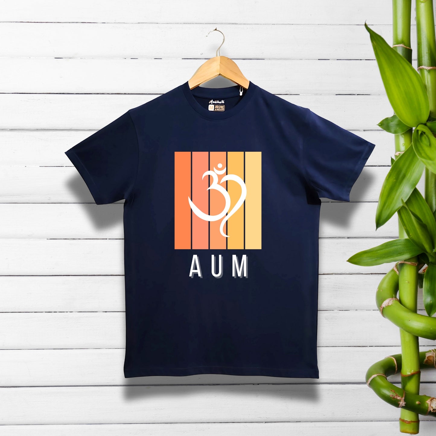 AUM - Regular Fit | Premium Cotton T-Shirt | Unisex | Round Neck | Bio-Washed and Silicon-washed