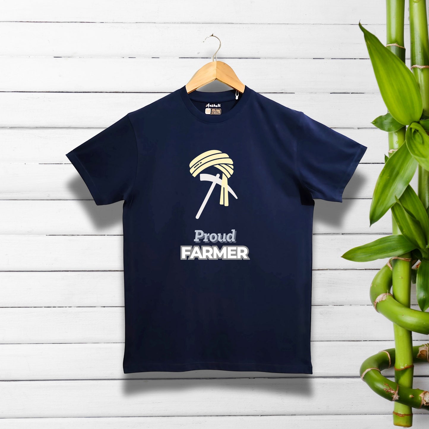 PROUD FARMER - Regular Fit | Premium Cotton T-Shirt | Unisex | Round Neck | Bio-Washed and Silicon-washed