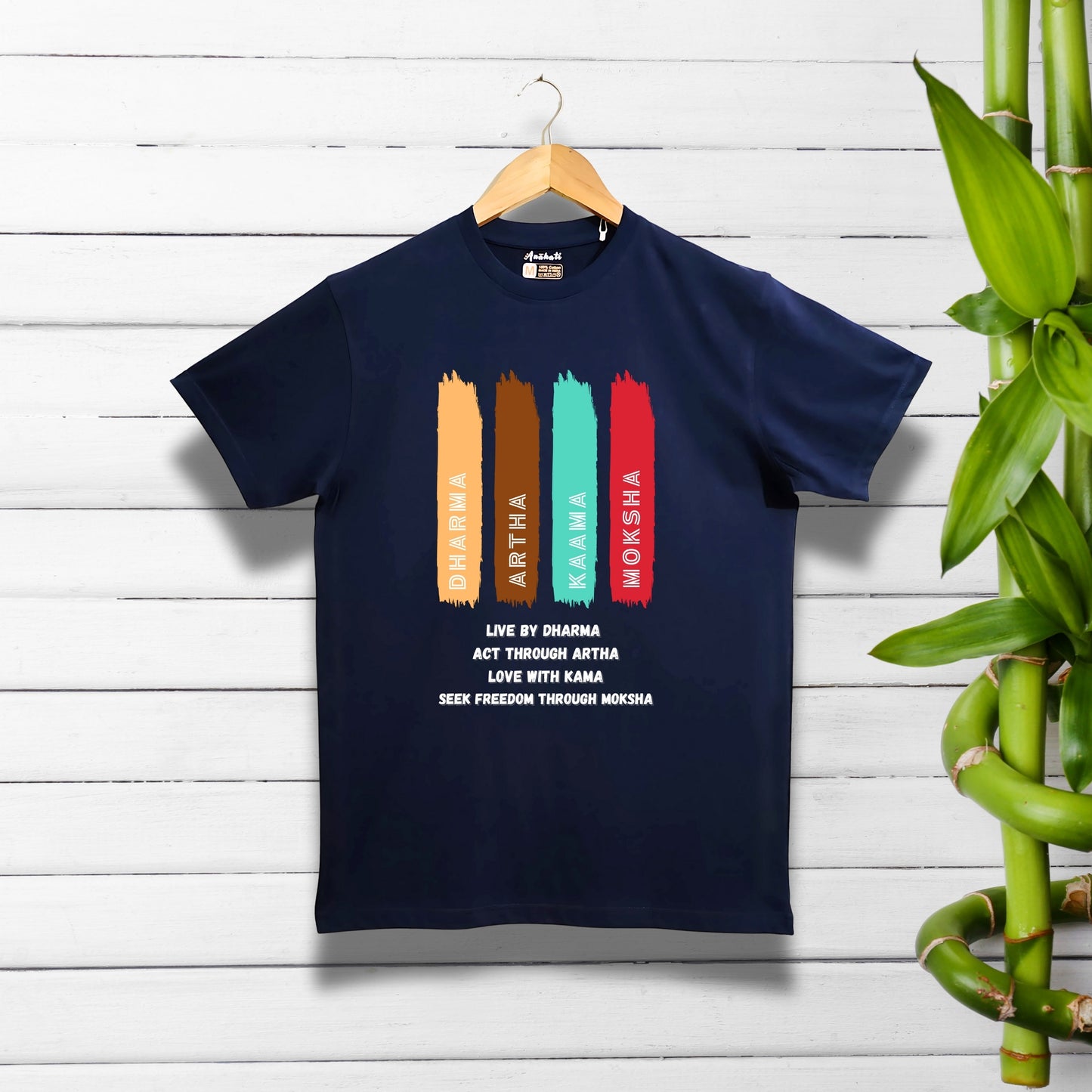 PURUSHARTHA - Regular Fit | Premium Cotton T-Shirt | Unisex | Round Neck | Bio-Washed and Silicon-washed