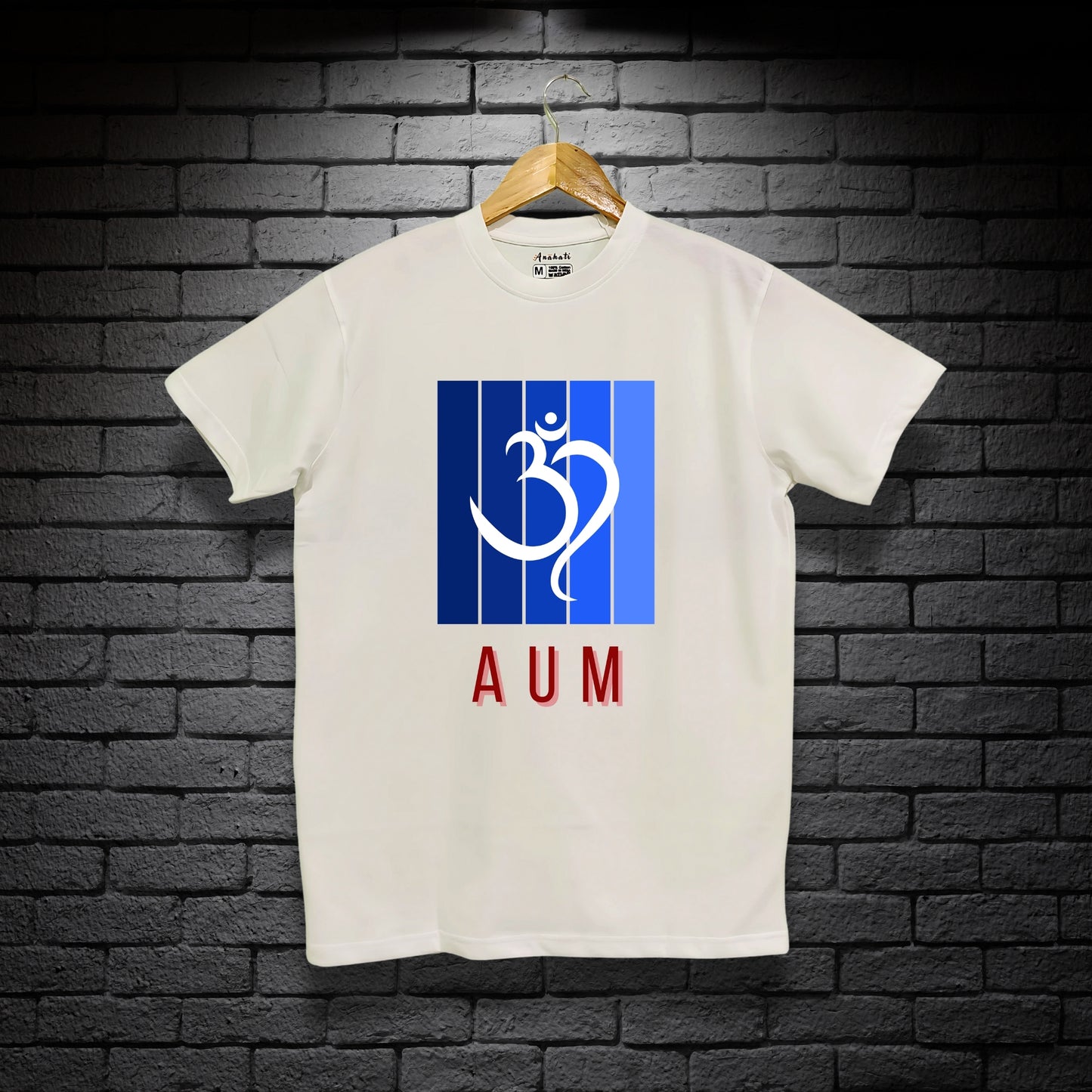 AUM - Regular Fit White | Premium Cotton T-Shirt | Unisex | Round Neck | Bio-Washed and Silicon-washed