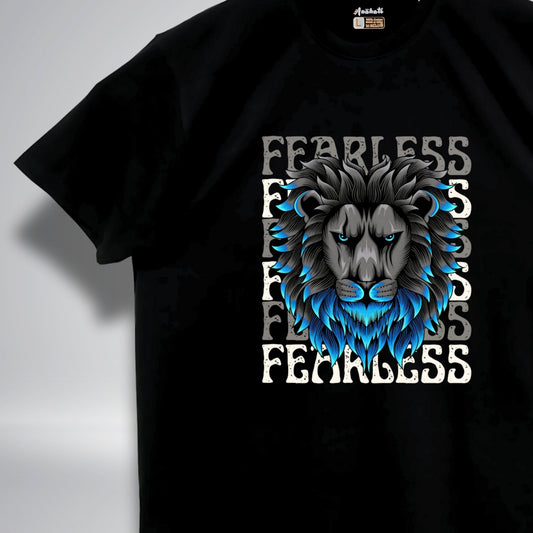 FEARLESS - Oversized | Premium Cotton T-Shirt | Unisex | Round Neck | Bio-Washed and Silicon-washed
