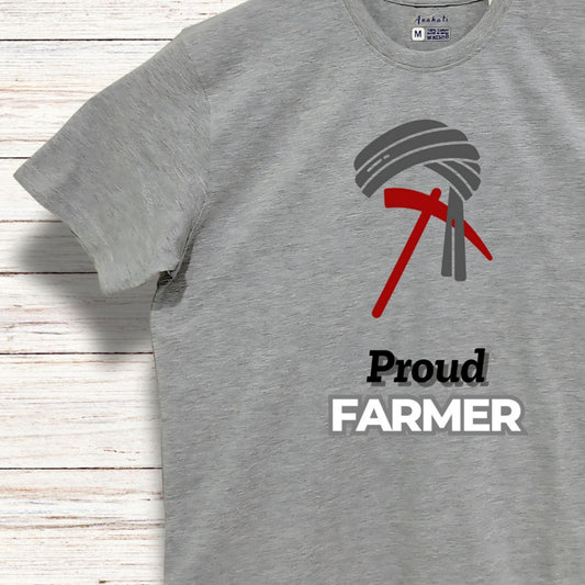 PROUD FARMER - Oversized | Premium Cotton T-Shirt | Unisex | Round Neck | Bio-Washed and Silicon-washed