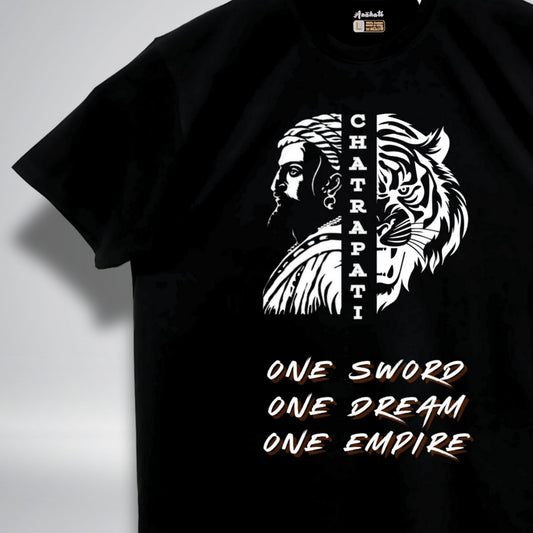 CHATRAPATI - Oversized | Premium Cotton T-Shirt | Unisex | Round Neck | Bio-Washed and Silicon-washed