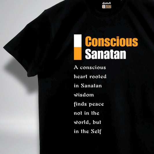 CONSCIOUS SANATAN - Oversized | Premium Cotton T-Shirt | Unisex | Round Neck | Bio-Washed and Silicon-washed