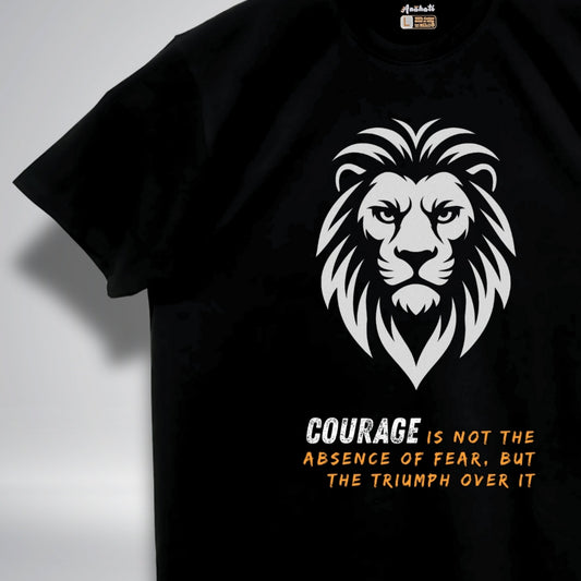 COURAGE - Oversized | Premium Cotton T-Shirt | Unisex | Round Neck | Bio-Washed and Silicon-washed